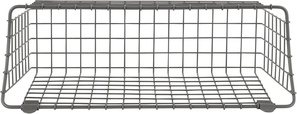 Vintage Living Extra Large Wire Wall Basket, Industrial Gray