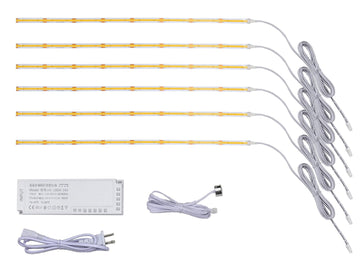 40 inch Under Cabinet Lights, 6 Pack Bright Closet Under Counter Lights, Wardrobe, Hallway,Stairs with Transformer