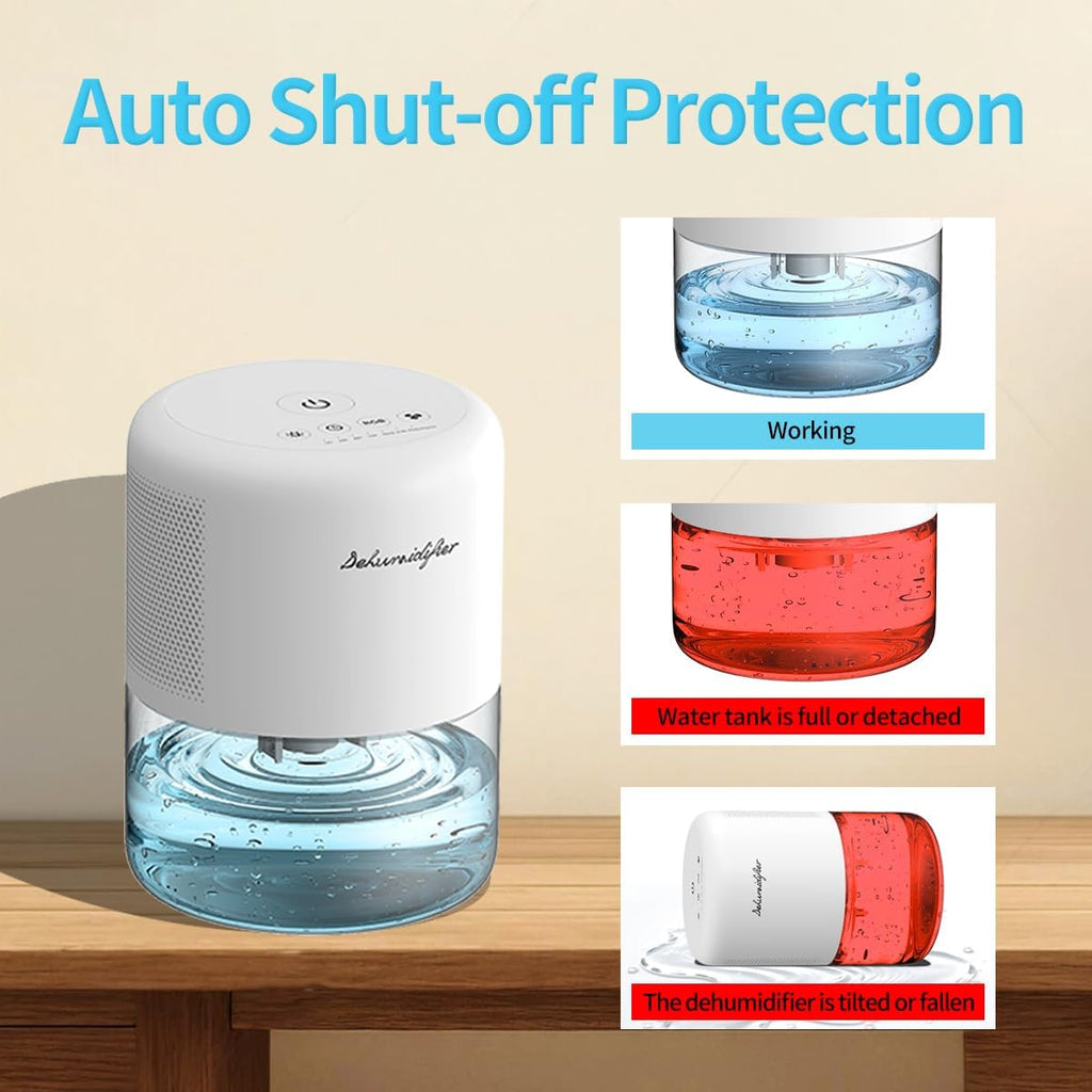 Dehumidifier for Home Small Quiet Dehumidifiers for 44OZ Water Tank Auto Defrost and Shutoff 10 Colors Light 4 Timer