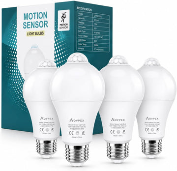 Motion Sensor Light Bulbs, 13W(100W Equivalent) Movement Activated Dusk to Dawn Sensor LED Bulb, A19 E26 5000K Cool