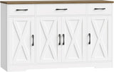 Buffet Cabinet with Drawers, 55" Large Sideboard Buffet Storage Cabinet with Shelves and Doors