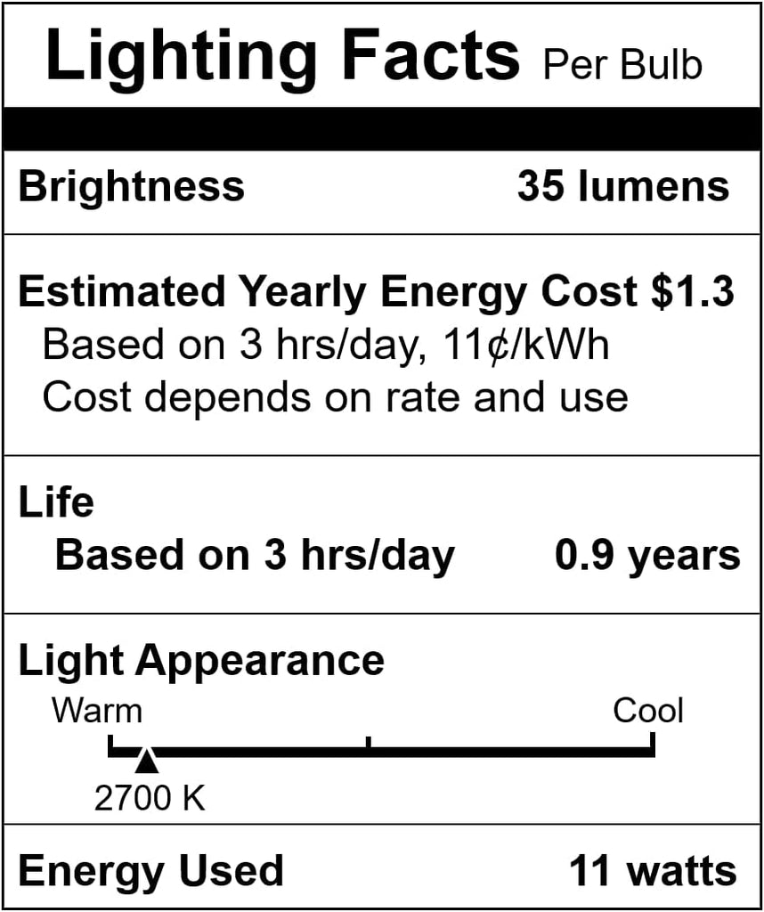 S14 Replacement Bulb 11W 120V E26 Medium Base, 6 Pack