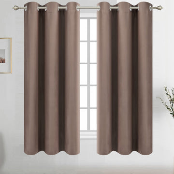 Cappuccino Grommet Blackout Curtains Thermal Insulated Room Darkening Curtains Drapes, 42 x 54 inch, 2 Panels
