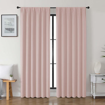 Blush Pink Blackout Curtains 84 Inches Long 2 Panels