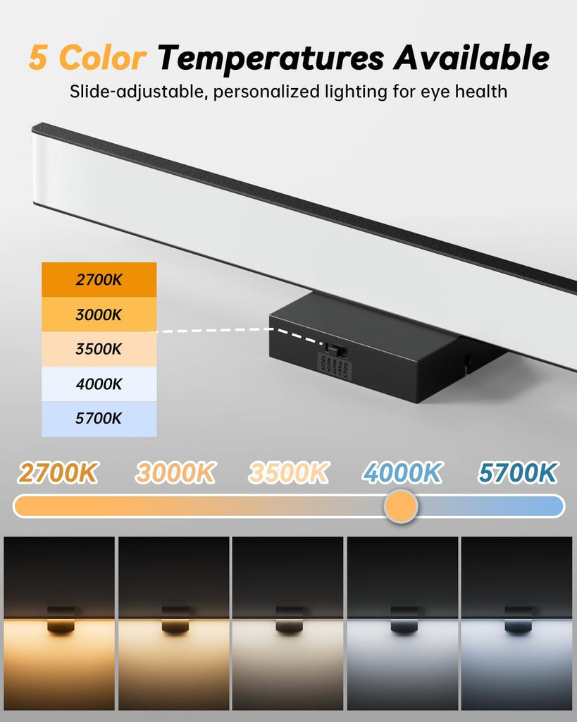 Modern LED Bathroom Light Fixtures,24inch (24.02'') 24W,2300 Lumen Dimmable Bathroom Vanity Lights Over Mirror,5CCT