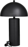 Deco 79 Metal Room Accent Lamp Table Lamp with Dome Shade, Lamp 14" x 14" x 22", Black