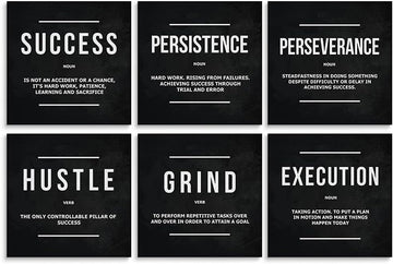 Inspirational Office Wall Art - Motivational Quotes - Encouraging Canvas Posters - Sayings for Wall Decor