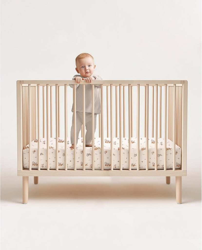 Muslin Crib Sheets for Baby: Fitted for Standard Crib Mattress | Soft Cotton for Baby's Cozy Sleep - Breathable Keeps