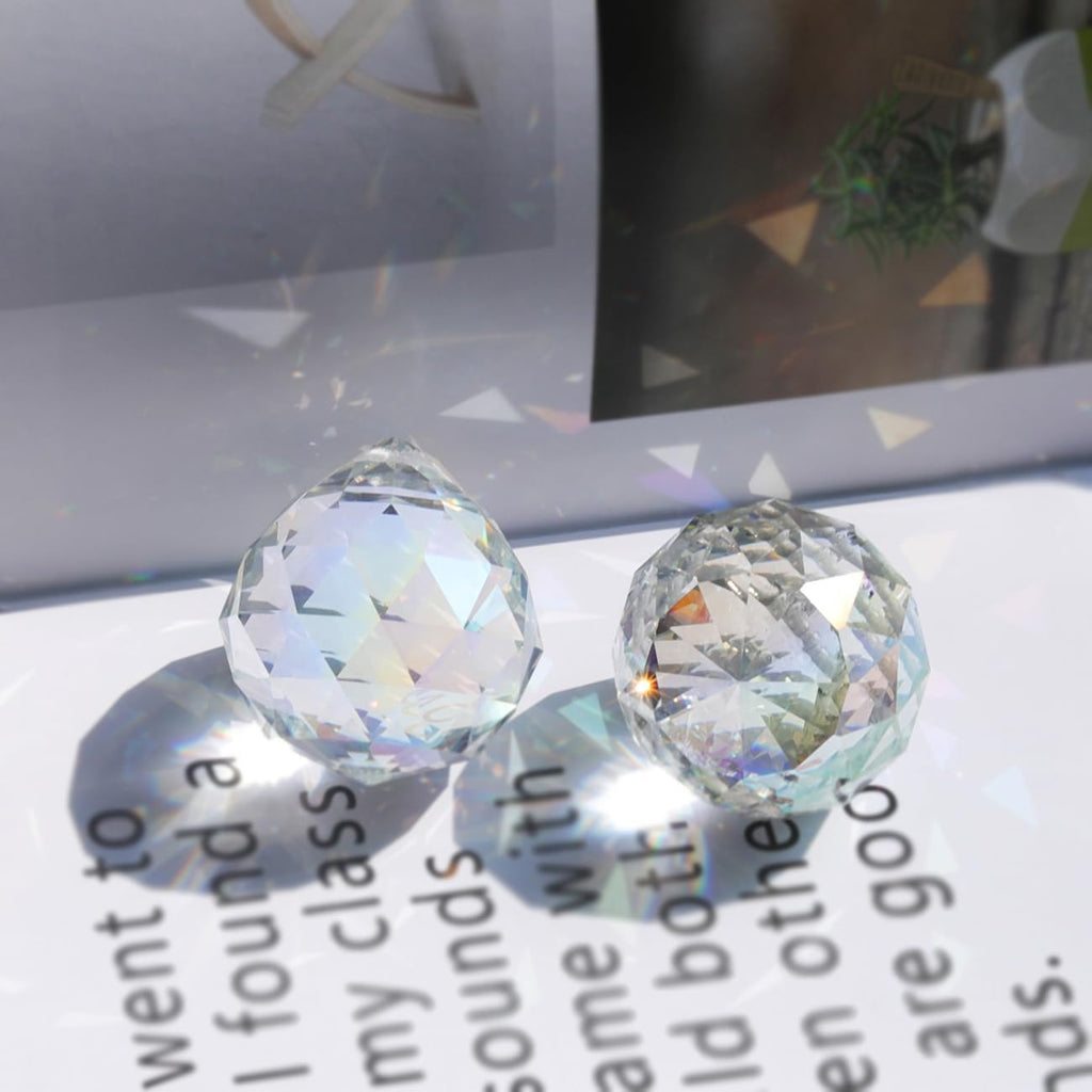 20 Pcs 20mm Clear Crystal Prism Pendant Hanging Crystal Feng Shui Ball Prism Pendant Suncatcher Ball for Wedding