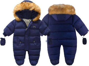 Baby Boys Girls Snowsuit Infant Toddler Cute Down Jackets Hooded Coat