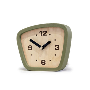 Handcrafted Mid-Century Modern Desk Clock - Silent Movement Clock for Desk, Table & Mantel, No-Ticking Analog MCM