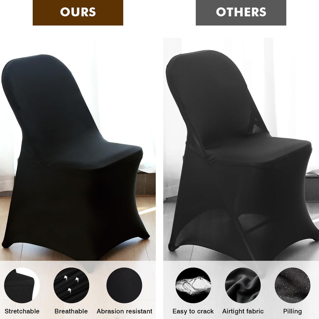 36 Pcs Black Folding Chair Covers Spandex Stretch Slipcover