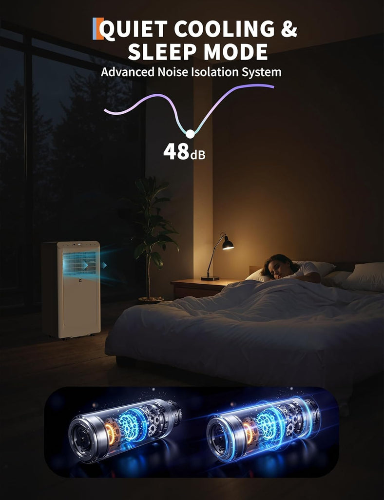 8,000 BTU Portable Air Conditioner, 3-in-1 Portable AC Unit with Cool, Dehumidifier & Fan Modes