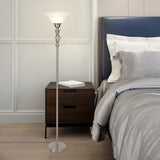 Torchiere Floor Lamps, Standing Lamp with White Alabaster Glass Shade, Corner Floor Lamp Pole Lamp - Elegant Floor Lamps