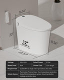 Smart Toilet Bidet with Auto Open Close,Foam Shield,1000G MaP Flush Score,ADA Comfort Chair Height,Blackout