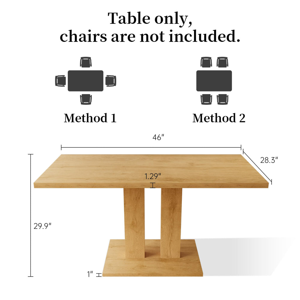 Modern Dining Table, 46'' Oak Table