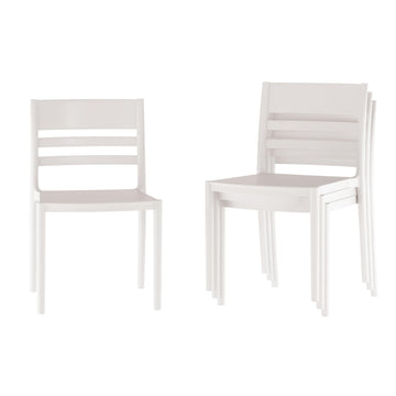 Resin Indoor/Outdoor Stackable Chair, White, 4-Pack