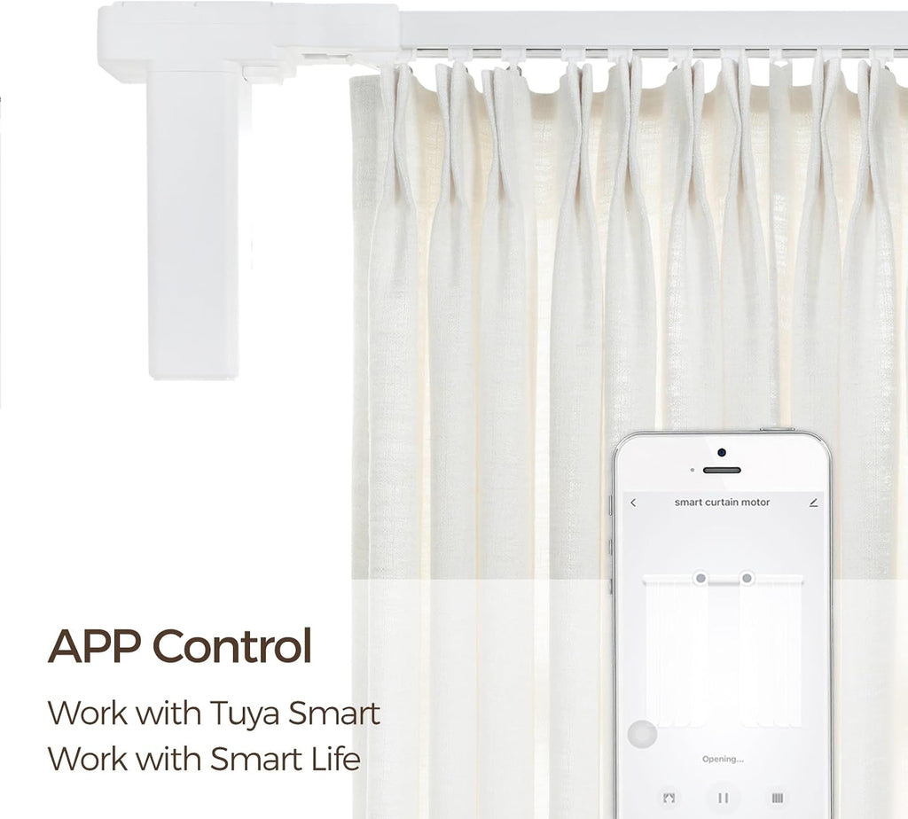 Electric Smart Curtain Track for Ceiling Mount and Wall Mount, 200 Inches Motorized Curtains Rail System Compatible