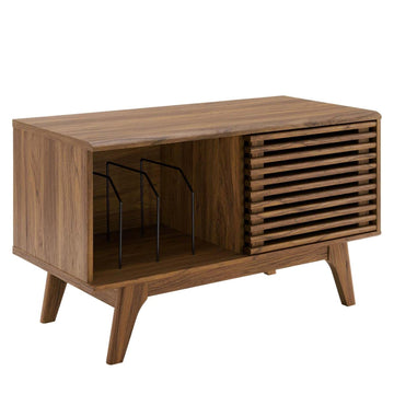 Render Mid-Century Modern 37" Vinyl Record Display Stand in Walnut