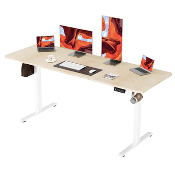 67"x24" Standing Desk, Height Adjustable Sit-Stand Office, Oak