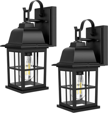 2-Pack Outdoor Light Fixtures, 100% Aluminium Waterproof Exterior Wall Lantern