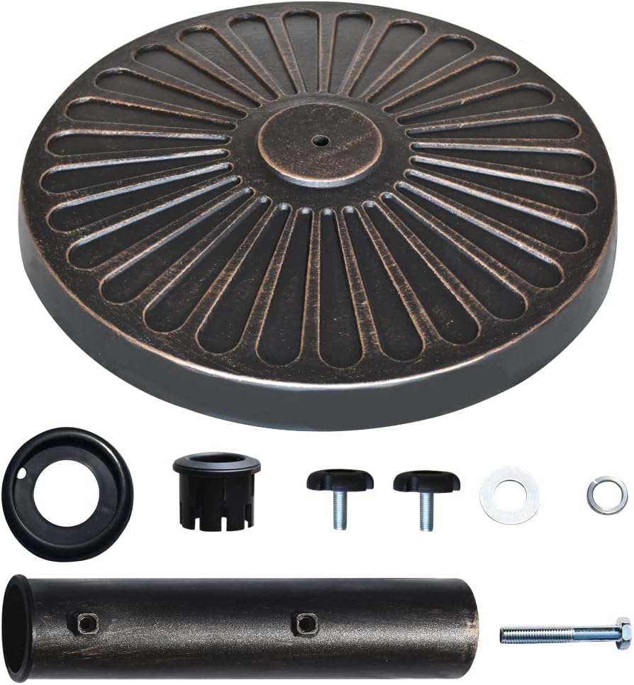 USA 18" Patio Umbrella Base Stand, 26 lbs Heavy Duty Cast Resin Outdoor Table Umbrella Holder for 1.5" - Bronze