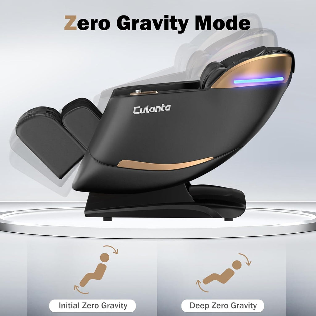 Massage Chair Full Body 53" SL-Track Zero Gravity Shiatsu, Black | Full-Body Airbags, 5 Modes, 6 Techniques, Body