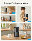 Mini Air Purifier for Bedroom, Smart Filter Air Purifier with App Alexa Control for Pet Hair, Odors,