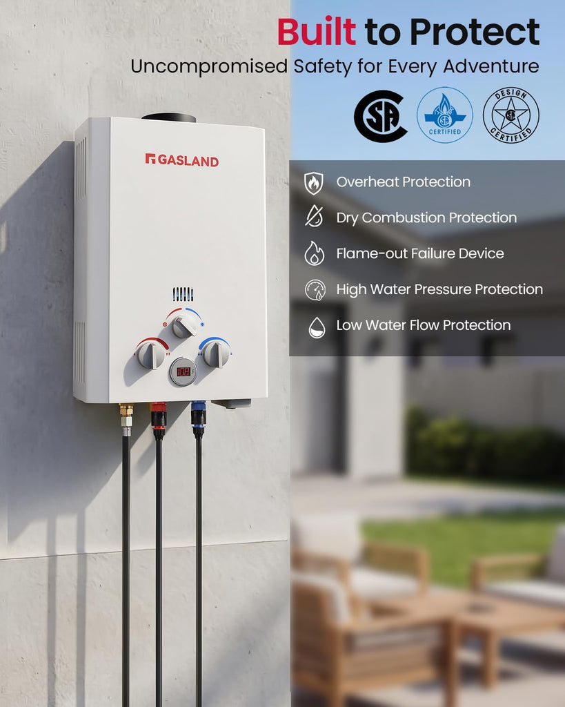BE158 Tankless Water Heater Propane | CSA Certified | 1.58 GPM, 41
