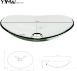 Glass Vessel Sink, Above Counter Oval Bathroom Vanity Sink