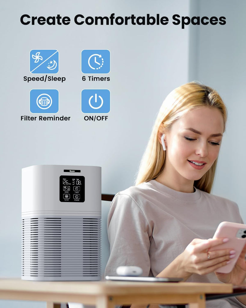 Air Purifiers for Home, Air Purifiers for Large Room up to 1200 sq.ft, H13 True HEPA Air Filter with