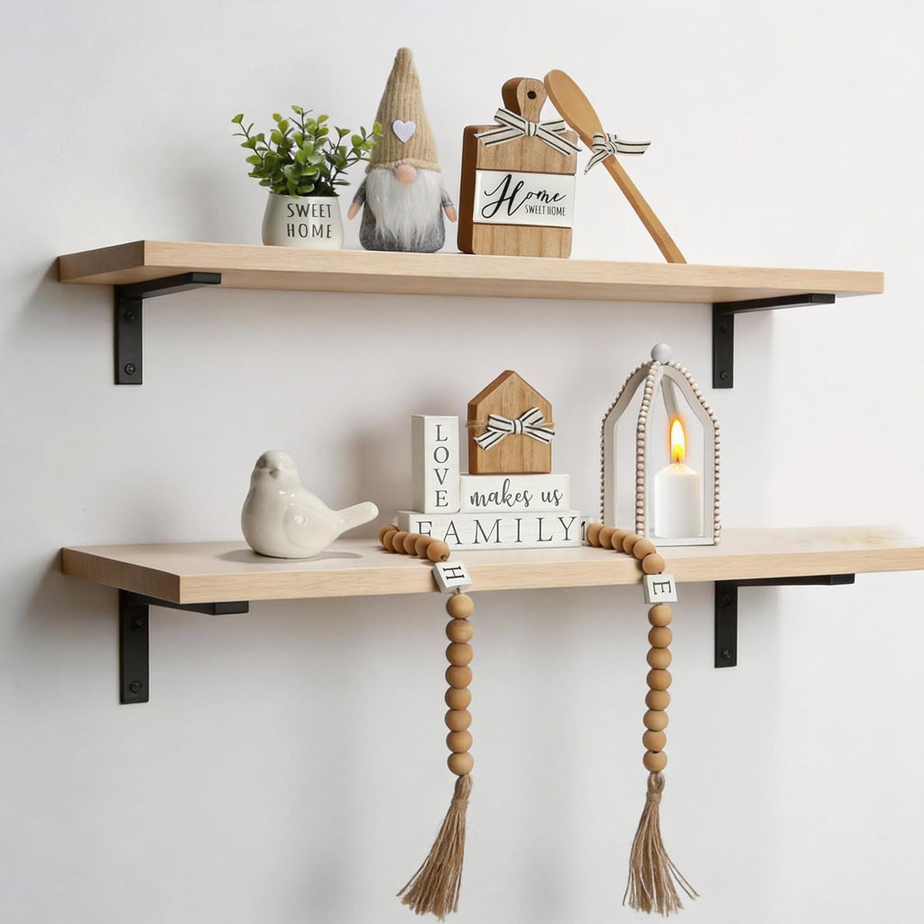 Farmhouse Tiered Tray Decor Set, 8 PCS Rustic Sweet Home Tabletop Decorations with Wooden Signs Lantern Plant Gnome