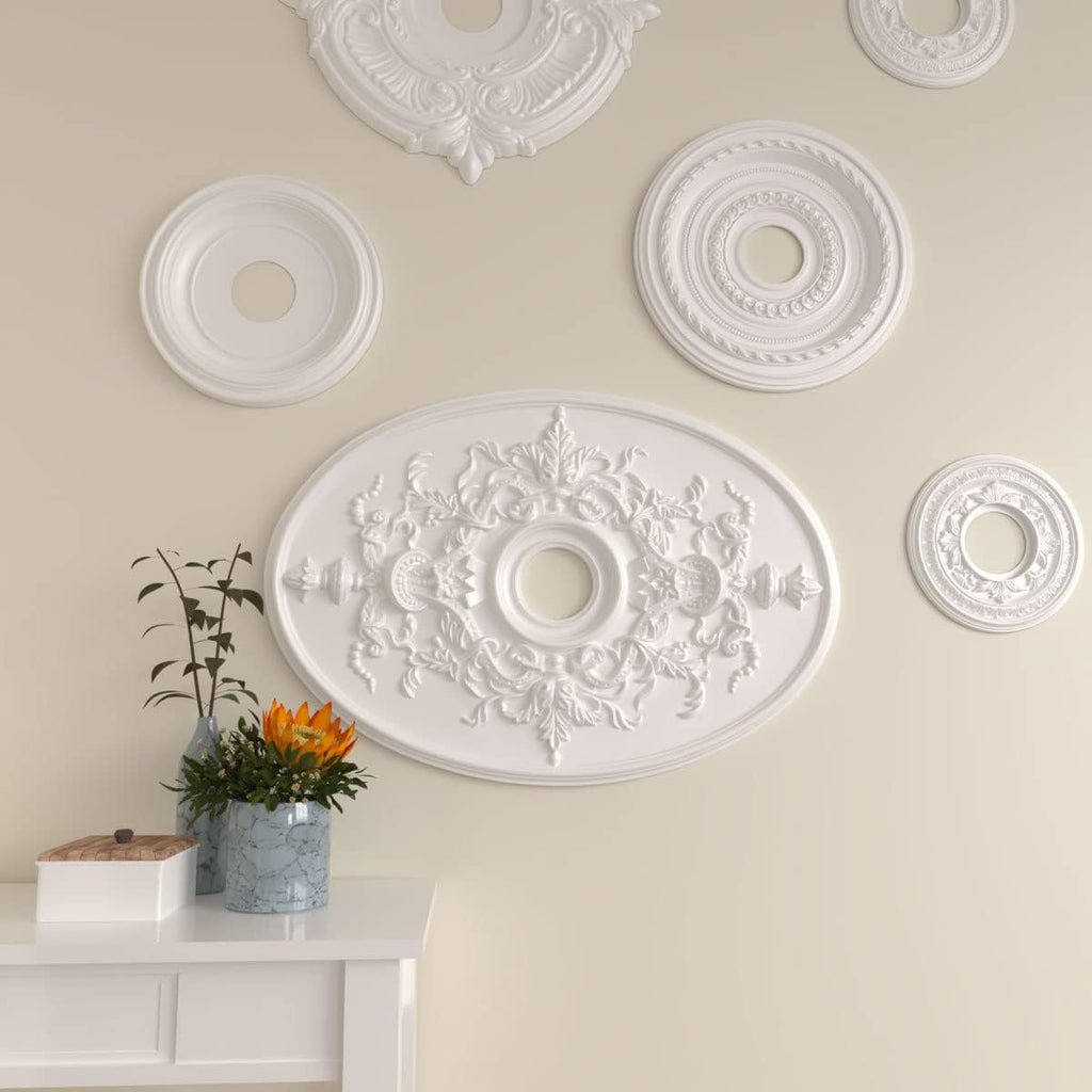 21 1/4-Inch W x 30 3/4-Inch H x 1 5/8-Inch P Alexa Ceiling Medallion