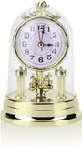Vintage Table Clock, European Mantle Clock Silent Non Ticking Antique Anniversary for Living Room Bedroom Office Desk
