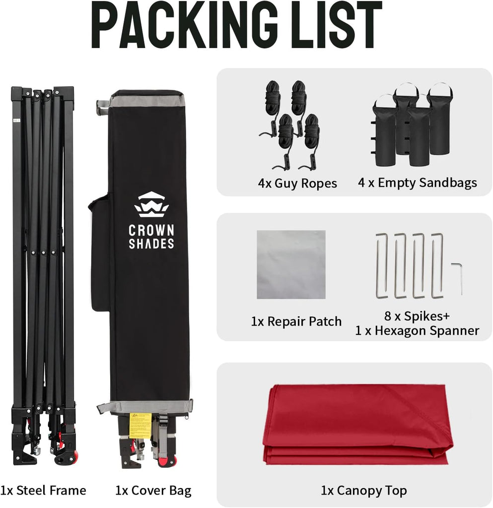 10x10 Pop Up Canopy Tent - Patented Center Lock One Push Instant Outdoor Canopy Beach Tent with STO-N-Go Bag 8 S - K8VS