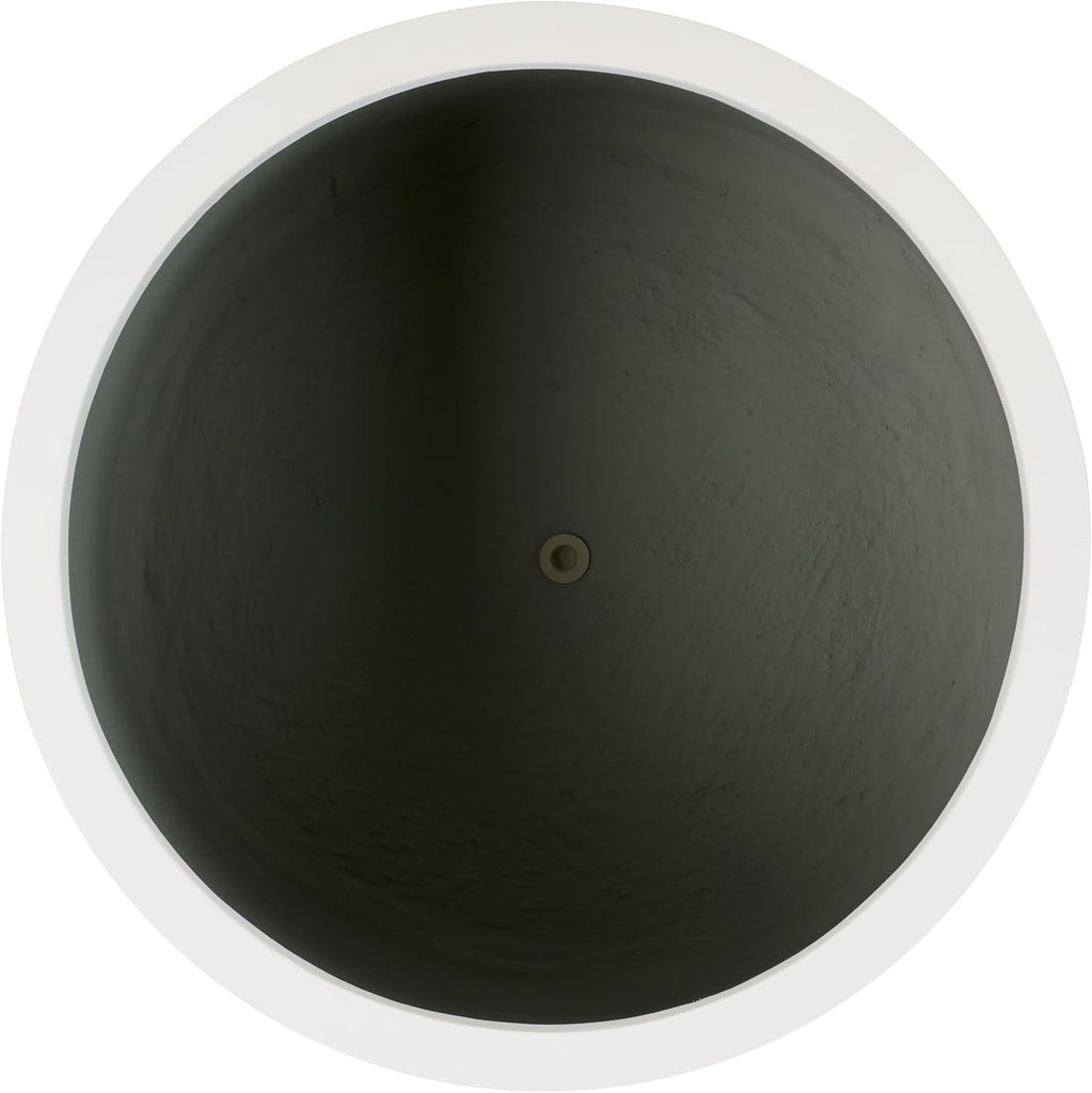 Outdoor Collection Alia Modern White Concrete Ficonstone Round Planter Pot