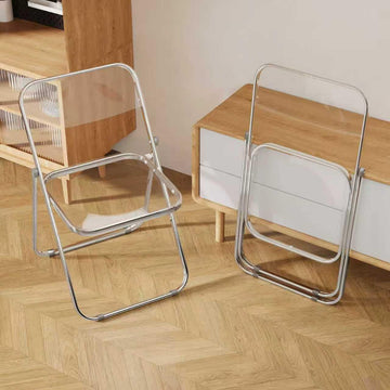 2 Pack Acrylic Folding Chair, Clear