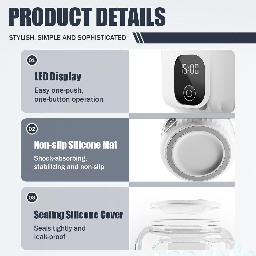 Underwear Washing Machine, Upgrade 1.5L Mini Portable Washing Machine Rechargeable Underwear Washer Deep Cleans Small