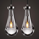 Raindrop Pendant Lights Kitchen Island Teardrop Chrome Hanging Light Fixtures Clear Solid Glass Pendant Light Modern Chandeliers for Dining Room Porch Corridor Living Room (2-Light) A121-B0DNDNPR3C