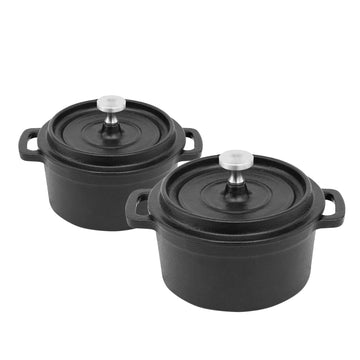 Mini Cocotte 16 oz Pre-Seasoned Mini Dutch Oven 0.5 qt. Cast Iron Garlic Roaster for Oven Garlic Confit Pot Ramekins
