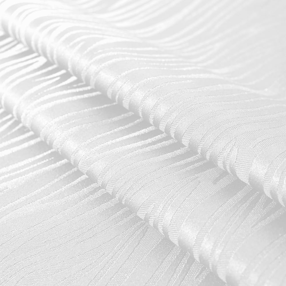 White Tablecloth 60 x 120 Inch,Textured Jacquard Spillproof Wrinkle Resistant Polyester Table Cloth,