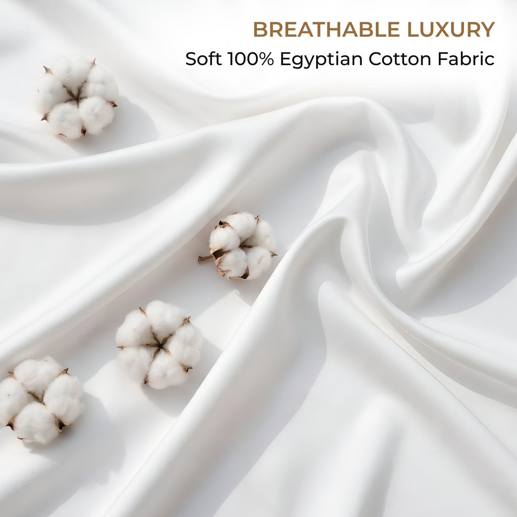SGI Luxury 600 Thread Count Queen Sheets Set, White, 100% Egyptian Cotton