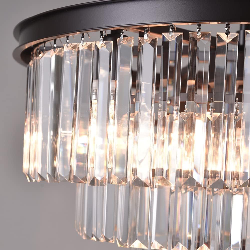 Inspired Odeon Style Oil Rubbed Bronze Crystal 5-Tier Modern Chandelier