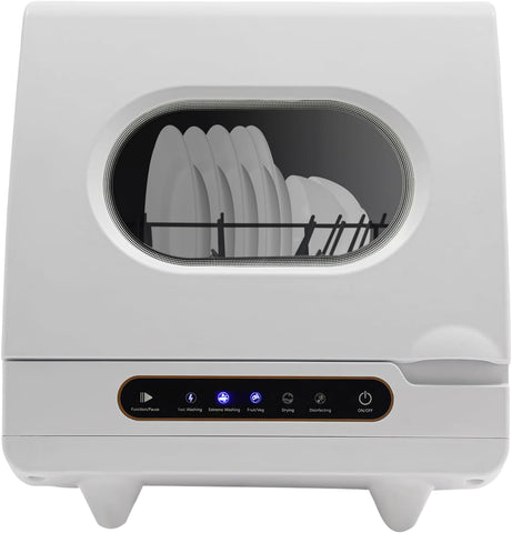 1200W Countertop Dishwasher, Automatic Dish Washing Machine with 5 Washing Programs Display