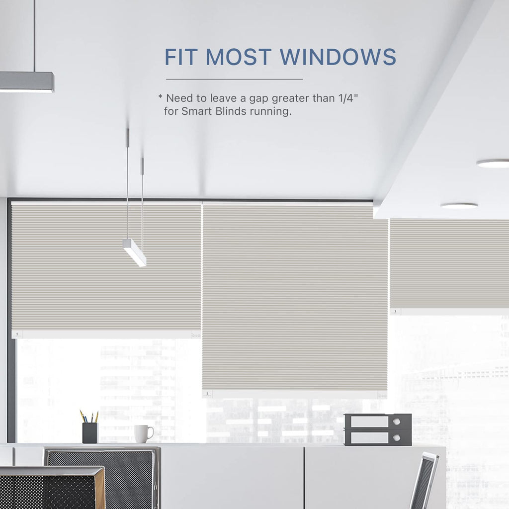 ZigBee Smart Blind, Motorized Blackout Window Shades with Remote, Cordless Honeycomb Blinds, Automatic Height