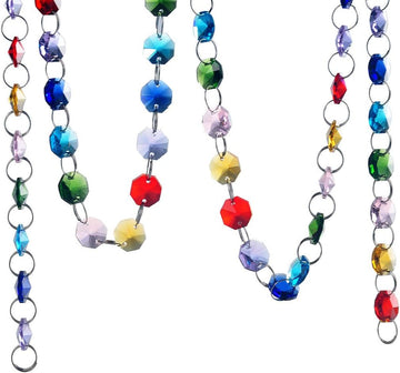 6FT Crystal Octagon Bead Chain Garland Chandelier Wedding Decor - Crystal Octagon Bead Chain Garland 6FT Suncatcher