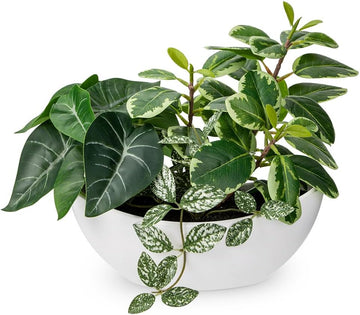 Fake Plants 11.8" Artificial Potted Plant Assorted Faux Plants in Pot Silk Plants Artificial Plants Indoor Living
