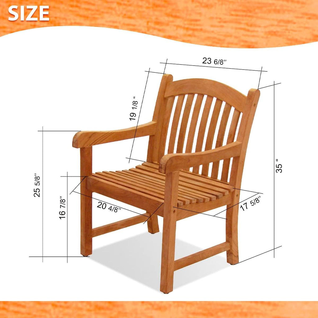 Pennsylvania 7-Piece Outdoor Rectangular Dining Table Set | Certified Teak | Ideal for Patio and Indoors