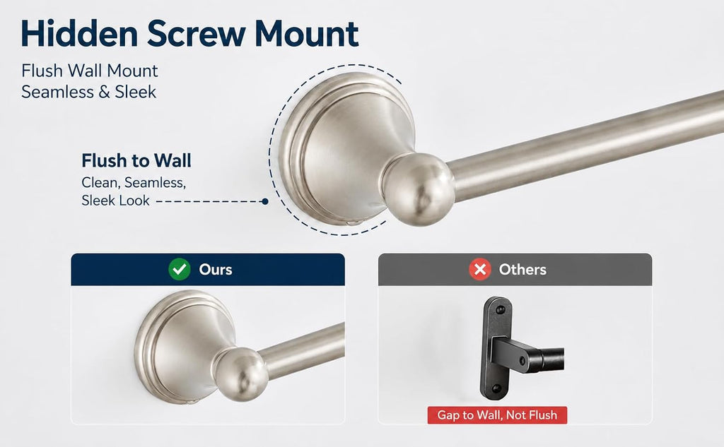 4-Piece Towel Bar Set, 24 Inch Towel Racks Wall Mounted in Brushed Nickel, SUS304 Stainless Steel Complete Bathroom