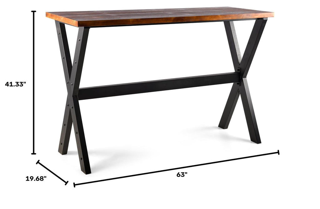 Bar Table, 63"L×41.33"H Bar Height Pub Table High Top Rectangular Sofa Console Table Kitchen Dining Coffee Table, for